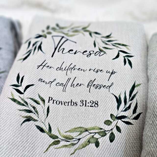 Personalised Blanket, Her Children Rise Up & Call Blessed Blanket Proverbs 3128, Religious Gift For - image 1