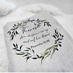 Personalised Blanket, Her Children Rise Up & Call Blessed Blanket Proverbs 3128, Religious Gift For - thumbnail 2