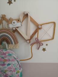 Knitted Wire Kite Wall Decor Shelf Sign Girl Boy Nursery Shelfie New Baby - thumbnail 1