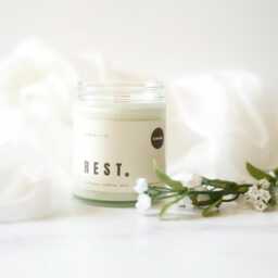 Rest. - Handmade Candle 100% Soy Wax Clean Scent Vegan Gift