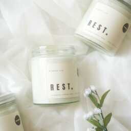 Rest. - Handmade Candle 100% Soy Wax Clean Scent Vegan Gift - thumbnail 2