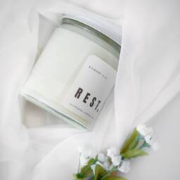 Rest. - Handmade Candle 100% Soy Wax Clean Scent Vegan Gift - thumbnail 3