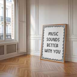 The Music Sounds Better With You Print - This Song Reminds Me Of Print, 90S Retro Lyric Art, Quote Prints, Lover Wall Art - thumbnail 3