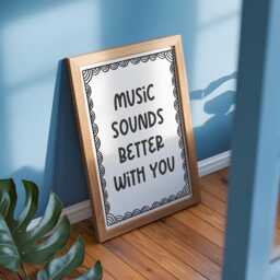The Music Sounds Better With You Print - This Song Reminds Me Of Print, 90S Retro Lyric Art, Quote Prints, Lover Wall Art - thumbnail 2