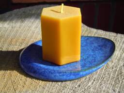 Beeswax Candle, Hexagonal 100% Pure Beeswax, Handmade, Organic, Certified Residue-Free, Pesticide-Free, Honeycomb