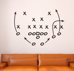 Football Playbook Vinyl Wall Decal Man Cave Decor - thumbnail 1