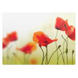 Flowers in The Wind Desk Chair Mat, Red Computer Office Plants Gaming Floor Protector - thumbnail 2