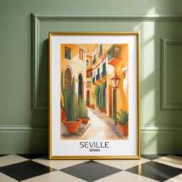 Seville Spain Travel Print Colourful Spanish Art Poster - thumbnail 1