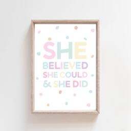 3 Girls Nursery Prints, Bedroom Print, Decor, You Are So Loved, Motivational, Positive Dream Big, Wall Art - thumbnail 2