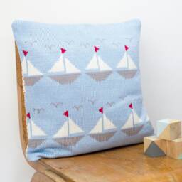 Boats Knitted Cushion For Children - thumbnail 4