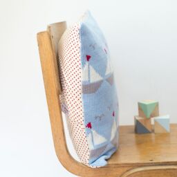 Boats Knitted Cushion For Children - thumbnail 2