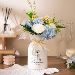 Personalized Engaged Flower Vase, Engagement Gift For Couple, Anniversary Gifts Her, Proposal Party Favor, Newlyweds Gifts, Wedding - thumbnail 2