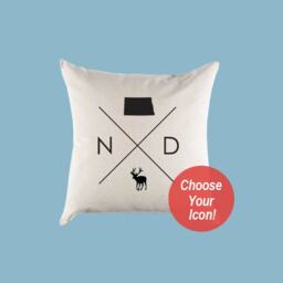 North Dakota Nd Home State Canvas Pillow Or Cover - thumbnail 1