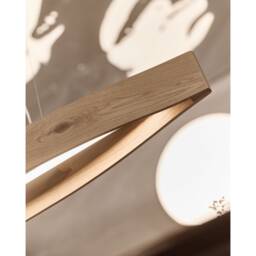 Perfect For Dining Tables Noe Pendant Wooden Lamp Hanging Above The Table - thumbnail 3