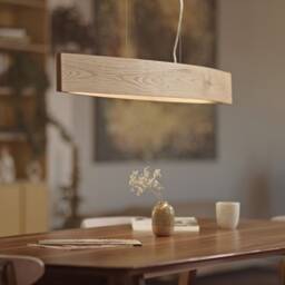 Perfect For Dining Tables Noe Pendant Wooden Lamp Hanging Above The Table - thumbnail 1