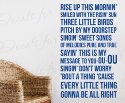 Bob Marley Dont Worry About A Thing Every Little Gonna Be All Right Three Birds Happiness Wall Decal Art Vinyl Sticker A51 - thumbnail 1