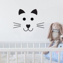 Wall Sticker Cat Face - Stickers Decoration Art Tattoo Home Decor Decor Child Baby - thumbnail 1