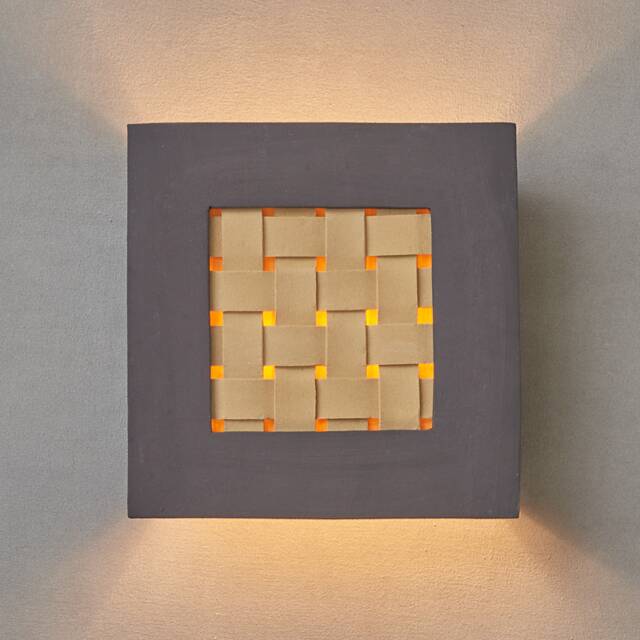 Modern Black & Yellow Ceramic Wall Sconce Square Up Down Light - image 1