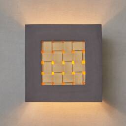 Modern Black & Yellow Ceramic Wall Sconce Square Up Down Light