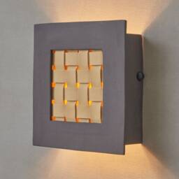 Modern Black & Yellow Ceramic Wall Sconce Square Up Down Light - thumbnail 2