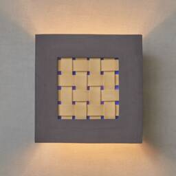 Modern Black & Yellow Ceramic Wall Sconce Square Up Down Light - thumbnail 4