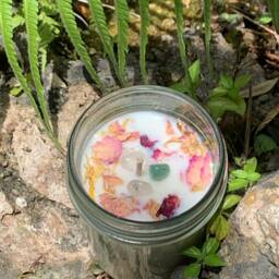 Crystal Scented Candle /Dried Flowers Or Sea Shells - thumbnail 2