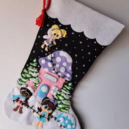 Decorating Fairy Corner Felt Christmas Stocking - Personalized - thumbnail 3