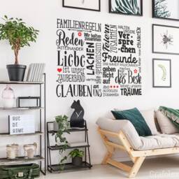 Wall Sticker Family Rules Saying Home Love Living Room Wall Decal Mural Decoration Ws17Q2 - thumbnail 1