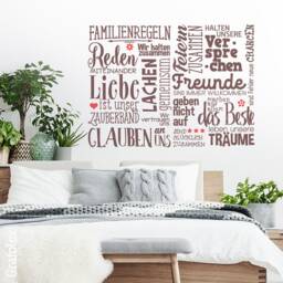 Wall Sticker Family Rules Saying Home Love Living Room Wall Decal Mural Decoration Ws17Q2 - thumbnail 2