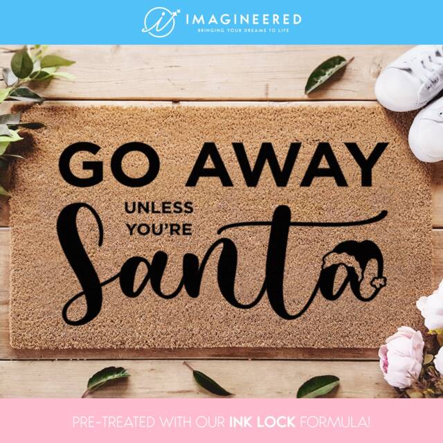 Funny Christmas Doormat - Go Away Unless Your Santa Xmas Welcome Mat Cute Holiday Rug Gift Gifts For Her Him - image 1