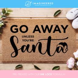 Funny Christmas Doormat - Go Away Unless Your Santa Xmas Welcome Mat Cute Holiday Rug Gift Gifts For Her Him - thumbnail 1