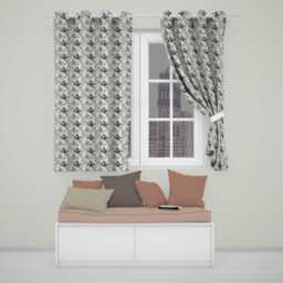 Neutral Beige Black Fluid Marble Abstract Swirl Seamless Pattern Readymade Eyelet Ring Top Thermal 100% Blackout Curtains