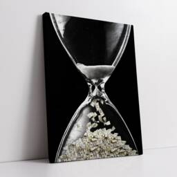 Hourglass Time Into Dollars Hustle Motivational Inspirational, Framed Canvas Wall Art Poster Print, Home Office & Room Decor, Gift Idea - thumbnail 2