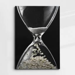Hourglass Time Into Dollars Hustle Motivational Inspirational, Framed Canvas Wall Art Poster Print, Home Office & Room Decor, Gift Idea - thumbnail 3