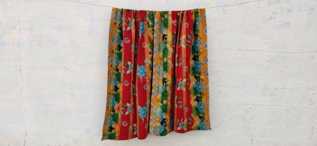 Vintage Floral Kantha Throw Blanket Handstitched Boho Bedcover - image 1