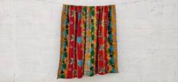 Vintage Floral Kantha Throw Blanket Handstitched Boho Bedcover - thumbnail 1