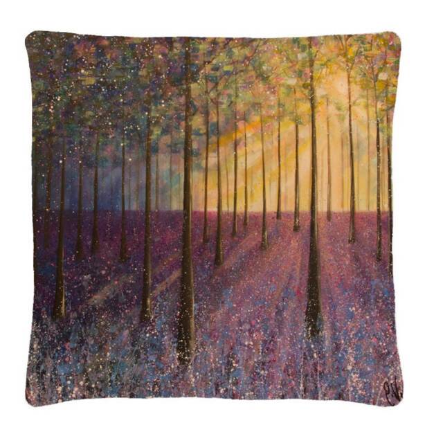 Bluebell-Woods-Cushion-40cmx40cm-Free Delivery-Pillow-Bright Cushion Cover-Colourful Cushion-Birthday Gift-Original Cover - image 1