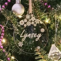 Personalised 2025 Christmas Tree Bauble Decoration Ornament ~ Acrylic Xmas Gift - thumbnail 3
