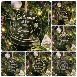 Personalised 2025 Christmas Tree Bauble Decoration Ornament ~ Acrylic Xmas Gift - thumbnail 1
