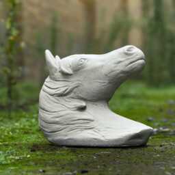 Outdoor Wall Horse Head Figurine Concrete Garden Sculpture Fantasy Animal Decoration Mythical Creature Ornament Art - thumbnail 3