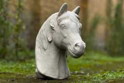 Outdoor Wall Horse Head Figurine Concrete Garden Sculpture Fantasy Animal Decoration Mythical Creature Ornament Art - thumbnail 1