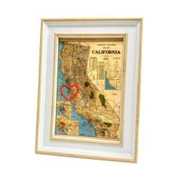 Big Sur Heart Map - Custom Gift Anniversary For Him Framed Wedding Vintage Print Of W Hand-Embroidered - thumbnail 2