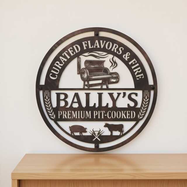 Personalized Metal Barbecue Wall Sign, Custom Grill Sign For Outdoor, Large Bbq Gift, Art Decor - image 1