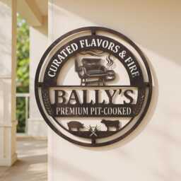 Personalized Metal Barbecue Wall Sign, Custom Grill Sign For Outdoor, Large Bbq Gift, Art Decor - thumbnail 2