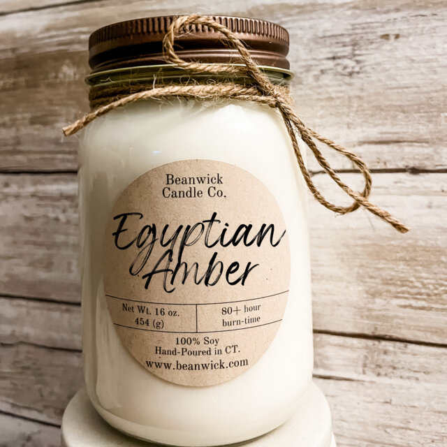 Egyptian Amber Soy Candle in Mason Jar Unique Gift - image 1