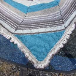 Baby Blanket, Hand Knitted, Aran Yarn, Multicoloured, 40 - thumbnail 3