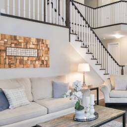 Horizontal Wood Wall Sculpture, Large Textured Art, Sustainable Quiet Luxury Decor - thumbnail 4