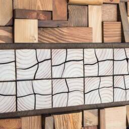 Horizontal Wood Wall Sculpture, Large Textured Art, Sustainable Quiet Luxury Decor - thumbnail 3