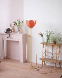 Simple Flower Floor Lamp & Lampshade - Ocher - thumbnail 1