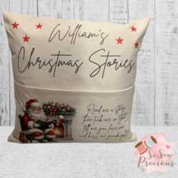 Christmas Reading Cushion Personalised Book Pillow Festive With Pocket Kids Gift Eve Box Custom Holiday - thumbnail 3